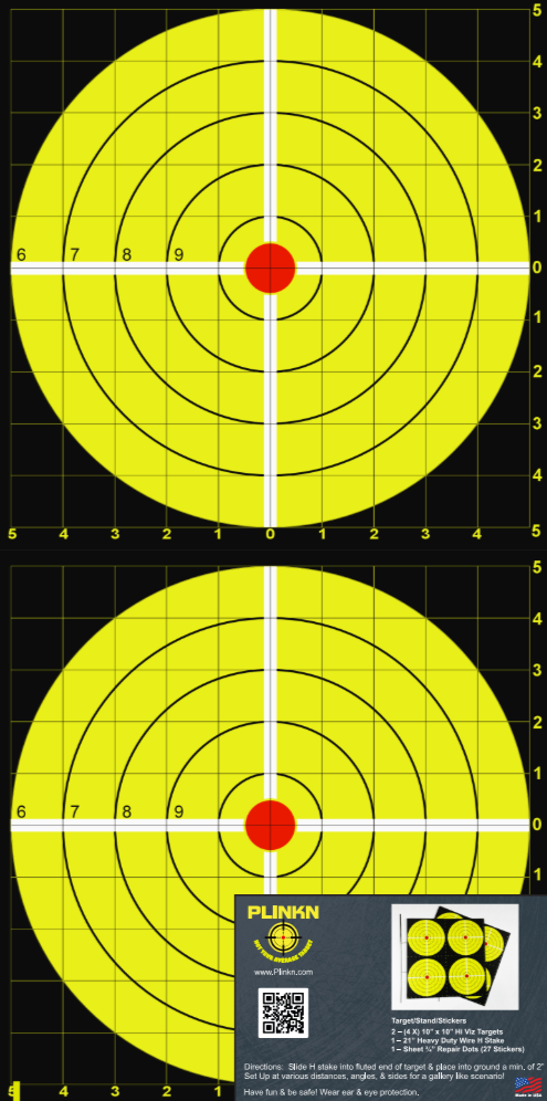 10.5" DOUBLE STACKED TARGET (2) PER PK